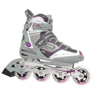 Roller Derby Aerio Q-60 Inline Skates Women's Size 8 White Grey Purple
